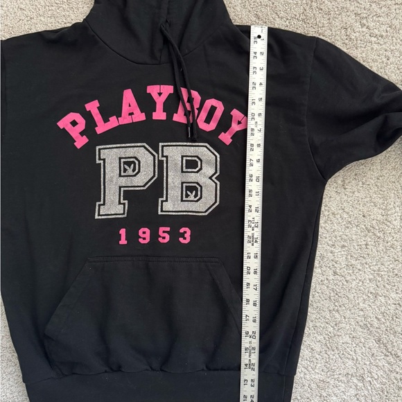 Playboy Black Hoodie with Pink and Silver Accents - Picture 6 of 6